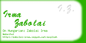 irma zabolai business card